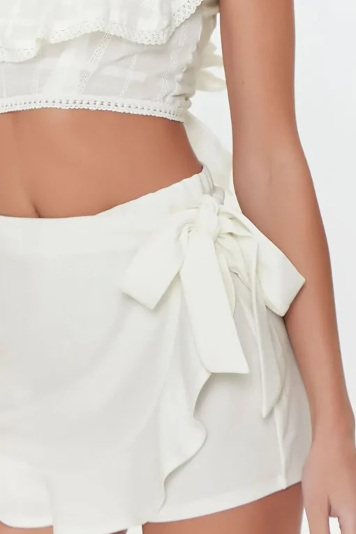 Ruffled Self-Tie Wrap Skort