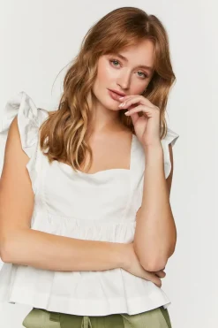Ruffled Tie-Back Babydoll Crop Top