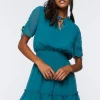 Ruffle-Hem Mini Dress