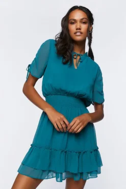 Ruffle-Hem Mini Dress