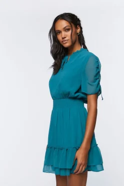 Ruffle-Hem Mini Dress