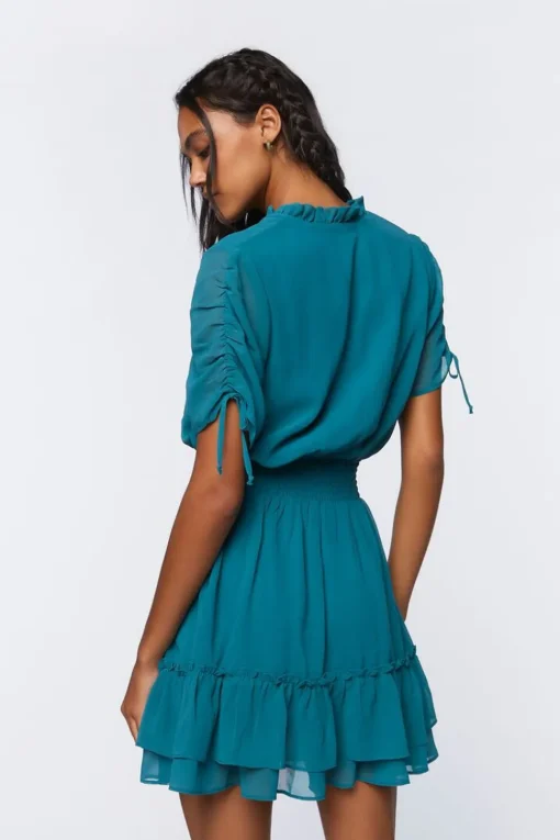 Ruffle-Hem Mini Dress