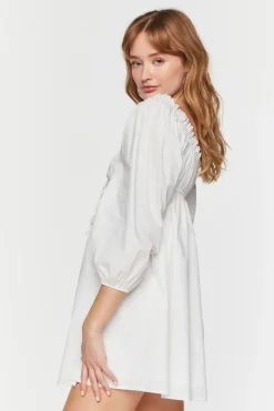 Ruffle-Trim Babydoll Mini Dress