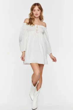 Ruffle-Trim Babydoll Mini Dress