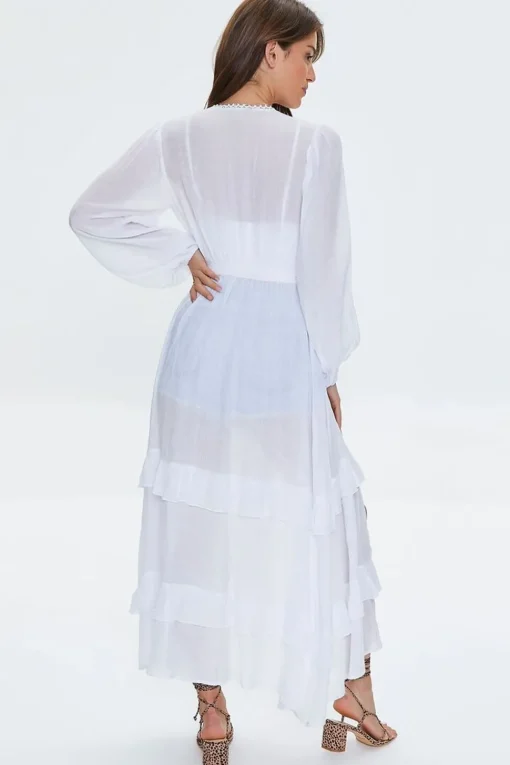 Ruffle-Trim Duster Kimono