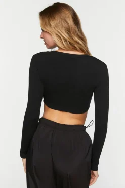 Safety Pin Cutout Crop Top