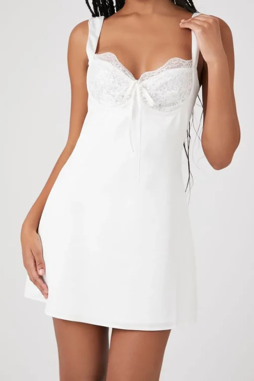 Satin & Lace Mini Dress