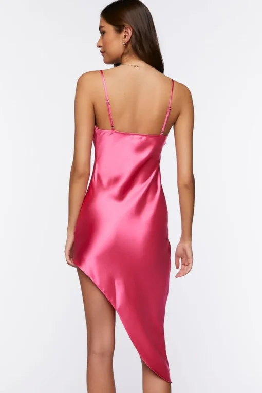 Satin Asymmetrical Cami Dress