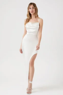 Satin Asymmetrical Maxi Dress