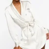 Satin Belted Blazer Mini Dress