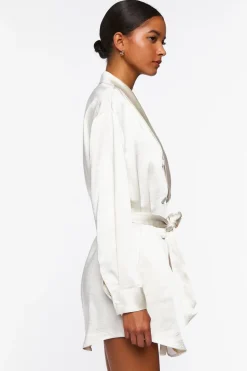 Satin Belted Blazer Mini Dress