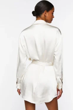 Satin Belted Blazer Mini Dress