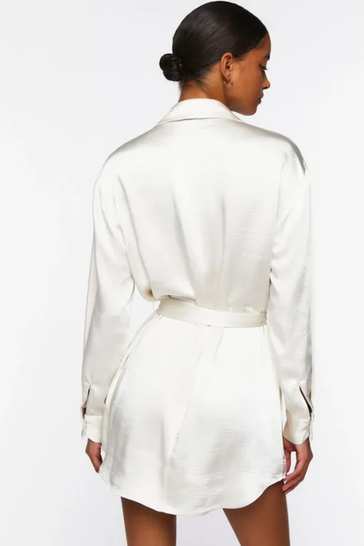 Satin Belted Blazer Mini Dress