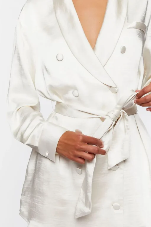 Satin Belted Blazer Mini Dress