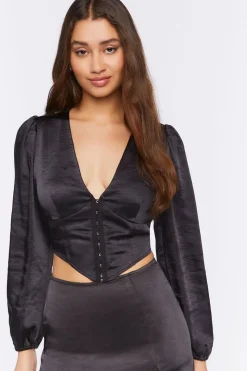 Satin Bustier Crop Top