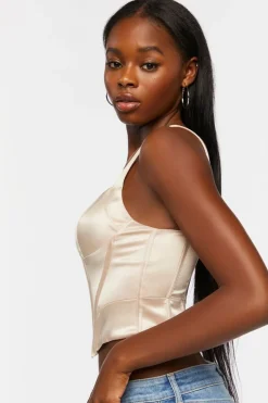Satin Bustier Crop Top