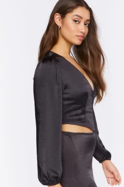 Satin Bustier Crop Top