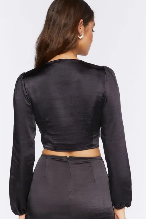 Satin Bustier Crop Top