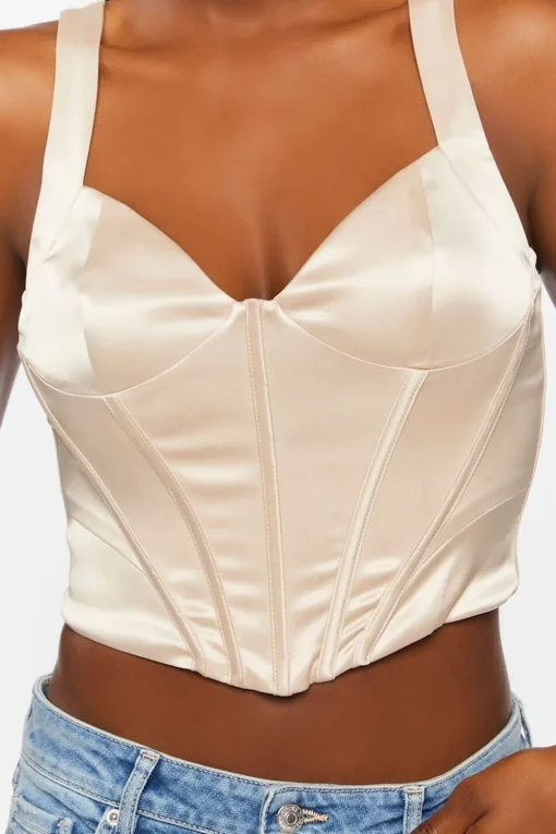 Satin Bustier Crop Top