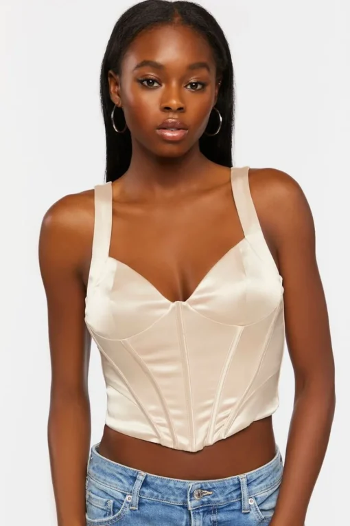 Satin Bustier Crop Top