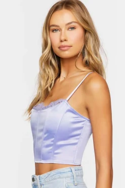 Satin Bustier Cropped Cami