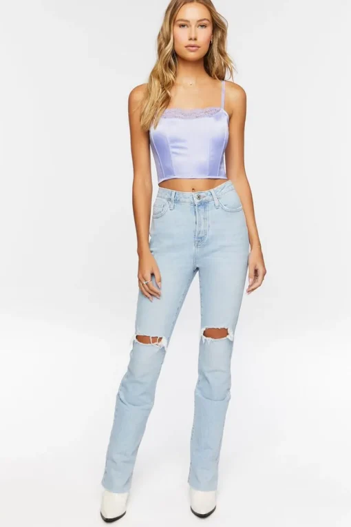 Satin Bustier Cropped Cami