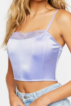 Satin Bustier Cropped Cami