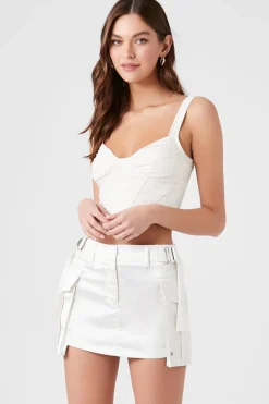 Satin Cargo Mini Skirt