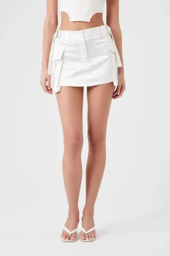 Satin Cargo Mini Skirt