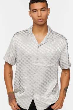Satin Checkered Shirt