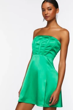 Satin Corset Tube Mini Dress
