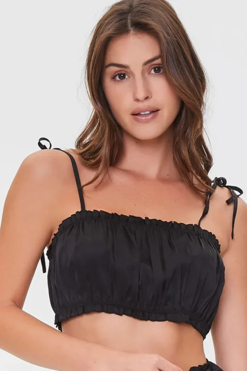 Satin Cropped Cami & Shorts Pajama Set