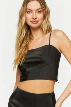 Satin Cropped Corset Cami