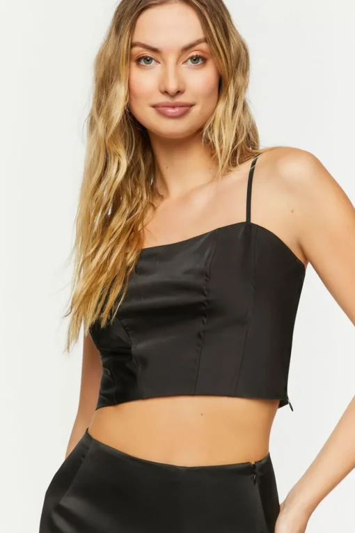 Satin Cropped Corset Cami
