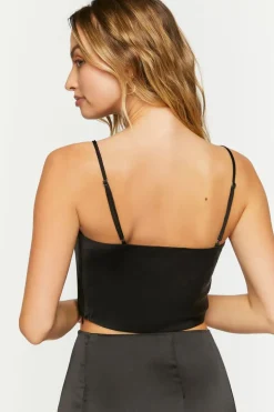 Satin Cropped Corset Cami
