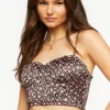 Satin Ditsy Floral Bustier Crop Top