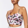 Satin Floral Cropped Cami