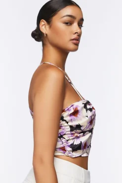 Satin Floral Cropped Cami