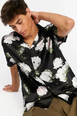 Satin Floral Print Shirt