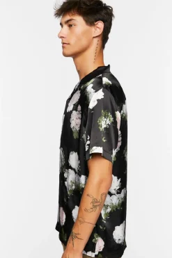 Satin Floral Print Shirt