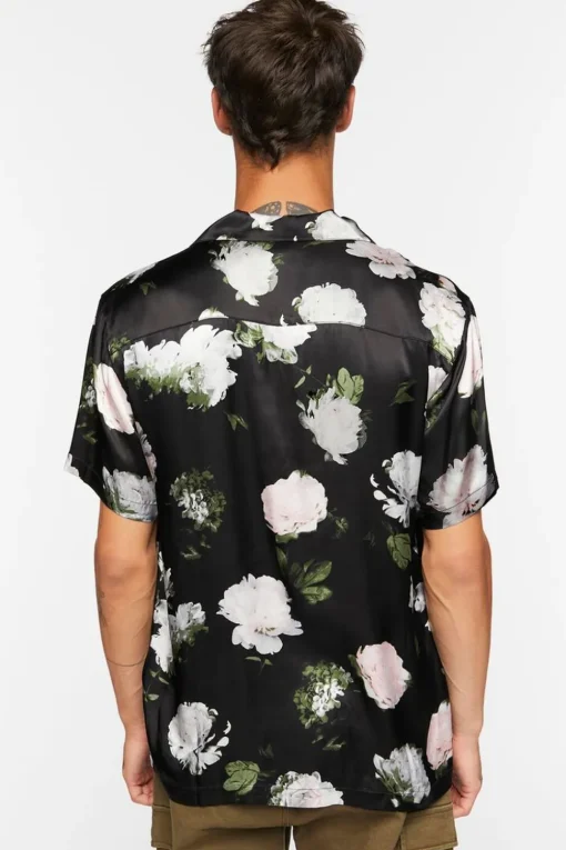 Satin Floral Print Shirt