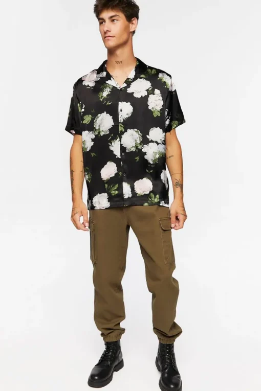Satin Floral Print Shirt