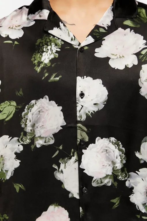 Satin Floral Print Shirt
