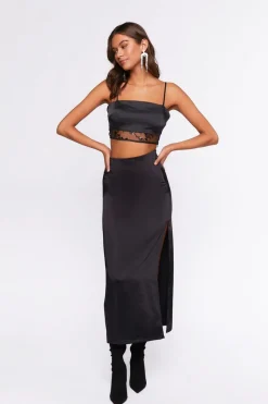 Satin Floral Sequin-Trim Bralette