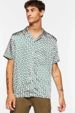 Satin Geo Print Shirt