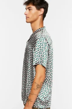 Satin Geo Print Shirt
