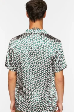 Satin Geo Print Shirt