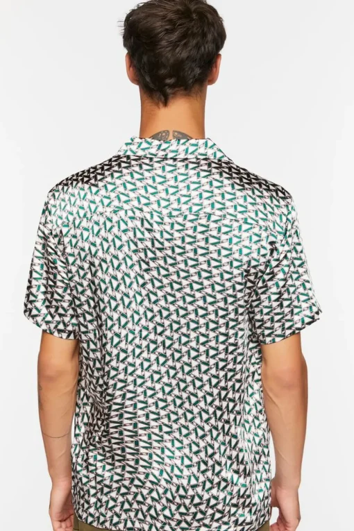 Satin Geo Print Shirt