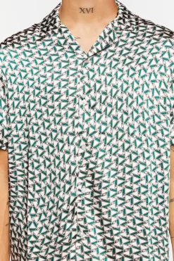 Satin Geo Print Shirt