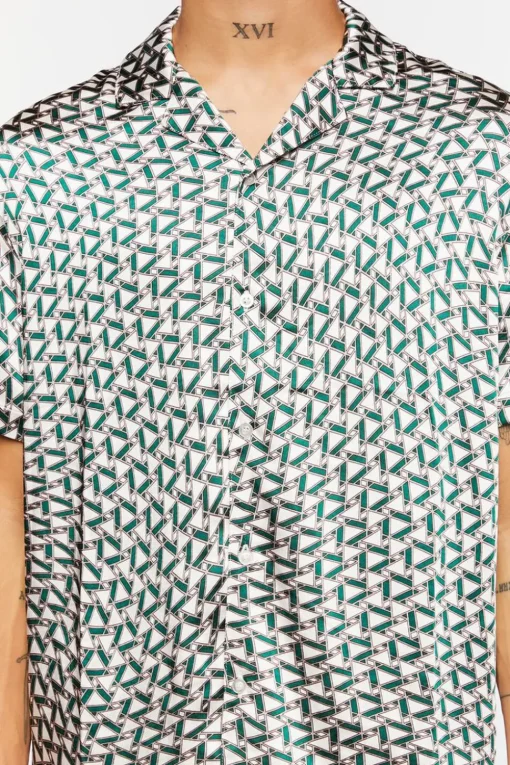 Satin Geo Print Shirt